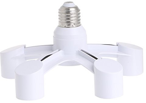 Diogeynu 5 In 1 E27 To E27 Base Socket Splitter LED Light Lamp Bulb Adapter Holder