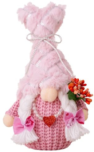 Weihnachten Deko Handgemachte Paar Wichtel Hausdeko Zwerg Puppe Gnom für Thanksgiving Valentinstag Weihnachten Neujahr Ostern und Kinder Spielzeug für Zuhause Familie Kinder rosa Frauen 2