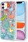 Foonary Handyhülle für Apple iPhone 11 Dinosaurier Wolken Hülle, Aesthetic Frauen Mädchen Schutzhülle Bunt Motiv Dessin, Hard Silikon Stoßfest Kratzfest Case für iPhone11 6,1 Cover, Hellgrün