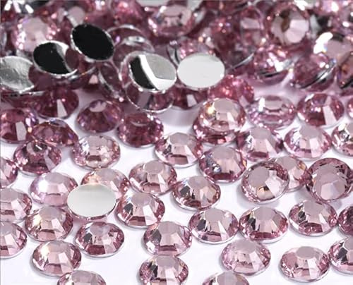 Yixinly SS20 - Lot de 3 000 strass ronds - 5 mm - Pour ongles, décoration, vêtements, coque de téléphone portable, chaussures, sacs - Rose clair