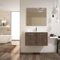 Mueble de Baño Suspendido Mallorca con Lavabo Cerámico y Espejo, 2 Puertas (Britania, Ancho 80 cm)