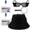 Vaguelly Disfraz De Detective Completo Sombrero Lupa Gafas y Accesorios De Herramientas