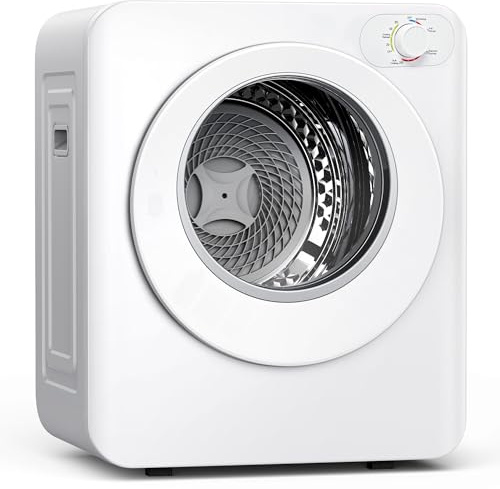 Euhomy Portable Clothes Dryer, 1.5 Cu.Ft. Portable Dryer, 850W Drying Machine with Front-Loading Stainless Steel Drum, 5 Functions, Suitable for Apartments, Dorms, RVs, Small Spaces