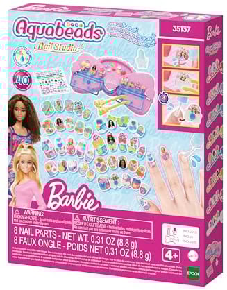 Aquabeads - 35137 Barbie Nail Designer Kit - Arts & Crafts Bead Activity Toy