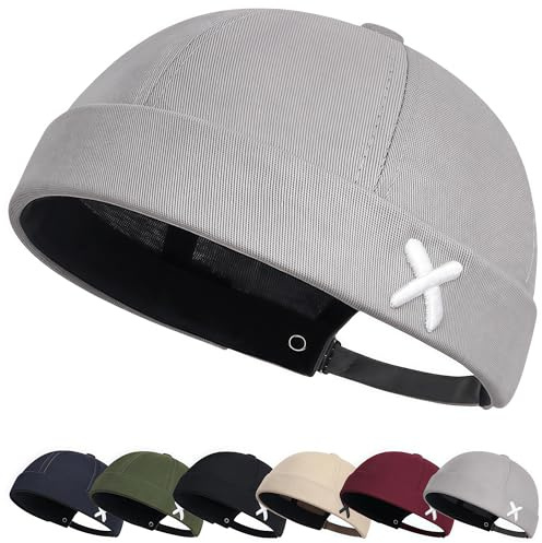 YKDLLF Brimless Docker Cap Baumwolle Verstellbar Beanie UV-Schutz Seemannsmütze Hafenmütze Street Casual Kurze Fisherman Beanie Docker Mütze Herren und Damen