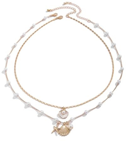 ZORVUJI Muschelkette Damen Choker Kette Boho Schmuck Surferkette Sommer Halskette Weiße Muscheln