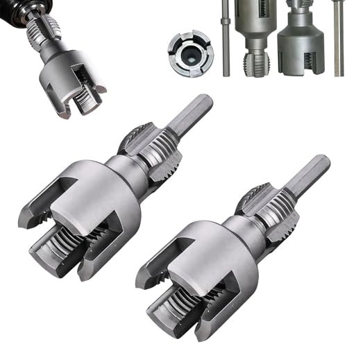 XIUWOUG Gewindeschneider für Innen- und Außengewinde von Rohren, mit Elektrowerkzeug Kompatibles PVC Rohr Innengewindeschneider Set, 1/2 und 3/4 Gewindebohrer,1/2 * 2