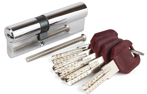 APECS Verrou de Sécurité pour Porte d’Appartement à Double Cylindre 90 (45/45) mm avec 5 Clés Modèle CodeDeco ZM-90(45/45) Chrome