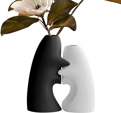 Kustimantu Keramikvase - Tischdekoration aus Keramik, Blumenständer für Regal, Esszimmer, Heimdekoration, Hochzeit, Bauernhaus