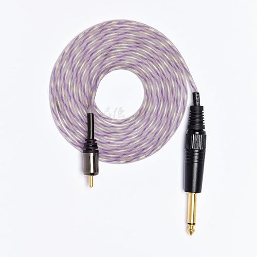 VCBGDJI 1.8m Tattoo Power Cable, Semi-Transparent Sheath Pure Copper RCA Cable, Lightweight Tattoo Outline Cable(Purple)