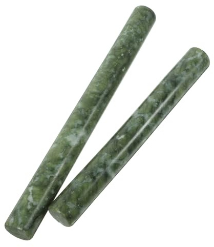 Ciieeo Lot de 2 Rouleaux à Pâtisserie en Jade Naturel, Antiadhésifs et Résistants, 26 Cm et 21 Cm, pour Pâte à Raviolis, Pizza et Pâtisserie, Ustensiles Cuisine Ménagers Polyvalents