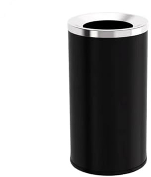 Largement utilisé Corbeille à Papier en Acier Inoxydable 15L/25L/50L, Jet Droit, Ouverture par Le Haut, Corbeille Noire for Cuisine, Bureau et Maison(Petit)