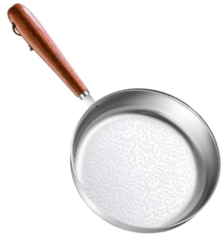 POPETPOP Mini Poêle à Œufs Poêle Multifonction en Acier Inoxydable 304 Motif Flocon de Neige Antiadhésive sans Revêtement Design Élégant Argenté pour Camping Cuisine