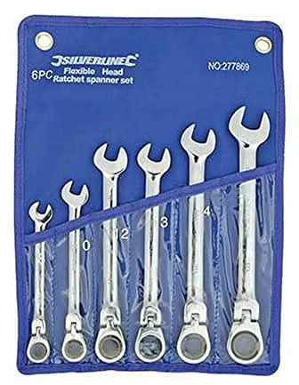 Silverline 277869 Flexible Head Ratchet Spanner Set 6pce 8 - 17 mm