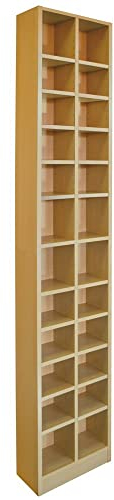 WATSONS BLOCK - Tall Sleek 360 CD / 160 DVD Media Storage Tower Shelves - Beech