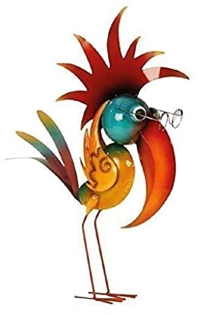 Riesen Metall Figur exotischer bunter Vogel 57cm Garten Dekoration Vogelscheuche schlauer Vogel