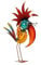 Riesen Metall Figur exotischer bunter Vogel 57cm Garten Dekoration Vogelscheuche schlauer Vogel