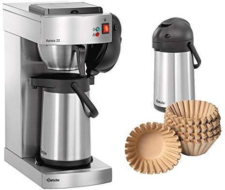 Kaffeemaschine Aurora 22 + 500 Korbfilter + 2. Pumpkanne