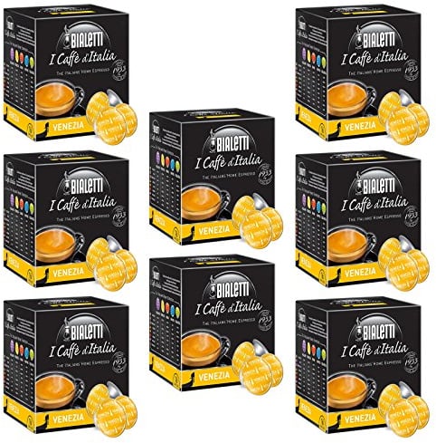 Lot de 128 capsules à café Bialetti pour Mokona Mokissima, Tasse très diva cœur - Venise