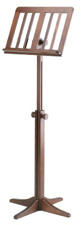 K&M 116/1 Holz-Notenpult – Solides Buchenholz Nussbaumfarbe - Notenständer von 71,5 – 122,5 cm ausziehbar