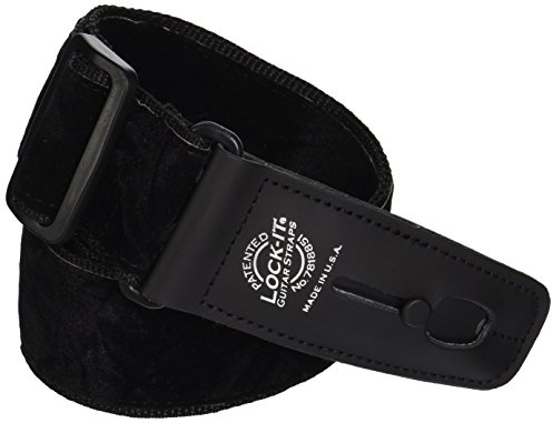 Lock-It Straps Crushed Velvet Guitar Strap - Black