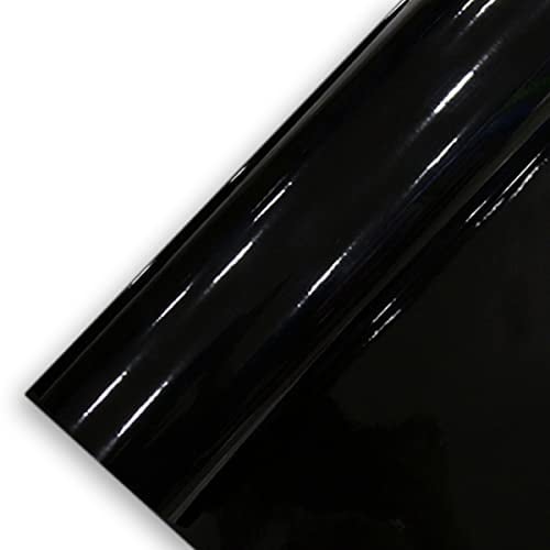 Könighaus (6,58€/m2) Schwarz Glanz Autofolie 100 x 152 cm blasenfrei mit Anleitung