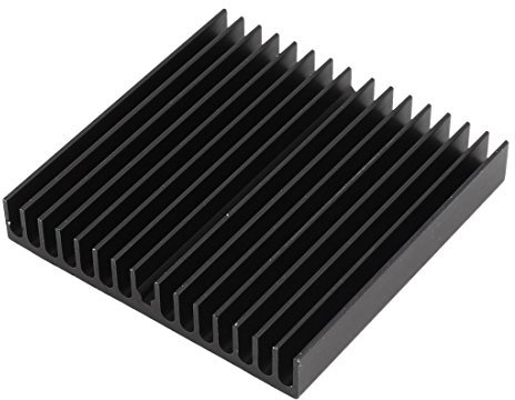 sourcing map Aluminium Noir Ventilateur Dissipateur de Chaleur dissipateur de Chaleur 60mm x 60mm x 10mm