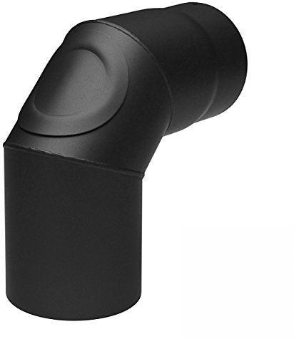 raik SH020-150-sw Raik Rauchrohrbogen/Ofenrohr 150mm - 90° mit Reinigungsöffnung schwarz