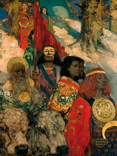 1art1 George Henry Poster Die Druiden Bringen Den Mistelzweig, 1890 Bilder Leinwand-Bild Auf Keilrahmen | XXL-Wandbild Poster Kunstdruck Als Leinwandbild 80x60 cm