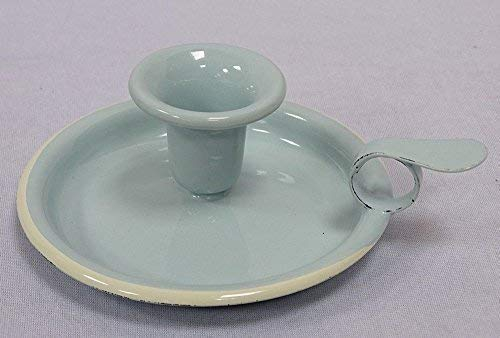 linoows Emaille Kerzenleuchter, Nostalgie Nachtleuchter, Kerzenständer Pastell Hellblau