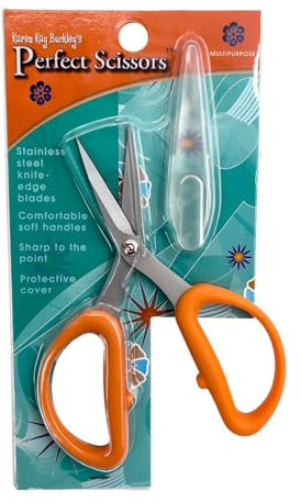Karen Kay Buckley® Perfect Scissors™, Medium 5-inch #KKB025 Knife-Edge Multipurpose Stainless-Steel Blades for Cutting Template Plastic, Freezer Paper, Fabric, Quilting, Sewing, Patchwork, Crafts