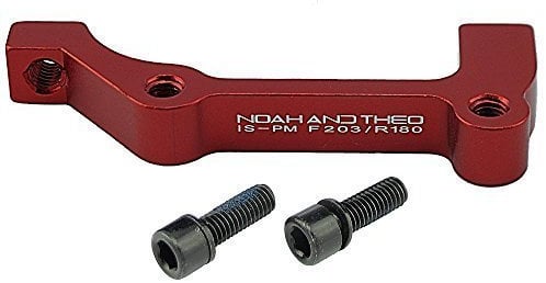 Noah And Theo Aluminium Alloy 6061 Disc Brake Adapter Rear 180mm INTERNATIONAL STANDARD/IS Frame to POST MOUNT/PM Brake Caliper RED compatible with all brands such as SHIMANO, TEKTRO, PROMAX, AVID