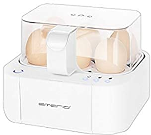 Emerio EB-115560 NEUHEIT, kocht alle drei Garstufen [weich|mittel|hart] in nur einem Kochvorgang mit perfektem Ergebnis, Sprachausgabe, einzigartig in Technik und Design, 400, weiß