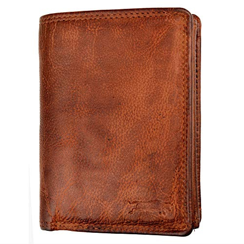 VEN-TOMY • Herren Geldbörse aus hochwertigem Waschleder W904 (Cognac)
