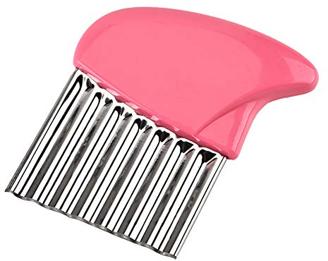 Wellenschneider, Multifunktions-Schneider für Obst und Gemüse, Edelstahl, gewelltes Schneidewerkzeug für Kartoffeln, Gurken, Karotten, Kartoffelschneider rose