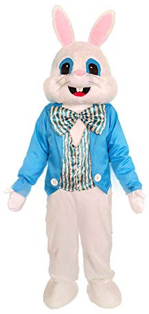 Lormaka Costumeplus Plüschkostüm für Erwachsene, Osterhasen-Kostüm, Kaninchen-Maskottchen-Kostüm, Blau, L