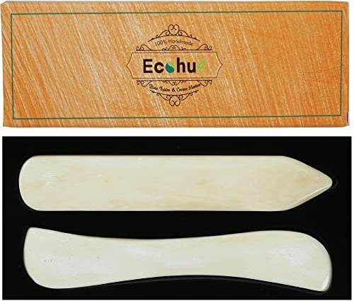 Ecohu Bone Folder & Creaser Tool - 2PCS - Scoring, Folding for Origami, Paper Crafts, Bookbinding, Leather Crafts and Card Making & Folding Paper