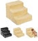 Relaxdays Hundetreppe 3 Stufen, kleine & große Hunde, Bett & Couch, Stoffbezug, Tiertreppe innen, HBT 30x35x45 cm, beige