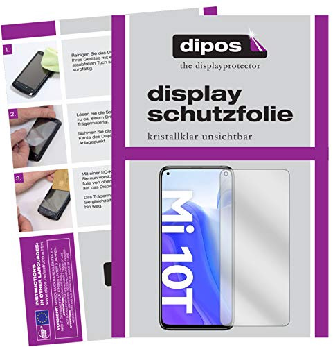 dipos 5x Displayschutzfolie klar für Xiaomi Mi 10T Pro | Passt perfekt, Ultra-Dünn, kratzfest, blasenfrei, Case-Friendly, hüllenfreundlich, Fingerprint-kompatibel, selbstklebend
