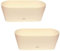 2X Blumenkasten Balkonkasten Pflanztopf für Garten Balkon und Tischdeko mit Wasserauffangschale für Innen- und Außenbereich 1,7l beige