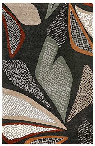 Esprit Home Teppich - Läufer, weicher moderner Kurzflor Teppich perfekt geeignet für das Wohnzimmer und Schlafzimmer, sehr pflegeleicht, Hazel (120x170 cm, Anthrazit Bunt)