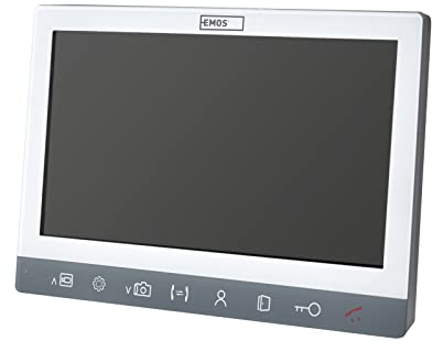 EMOS Zusatz-Monitor zur Video-Türsprechanlage/Video-Türklingel H3015, Bildschirm mit 7'' LCD-Farbdisplay, Snapshot, Aufnahme, Intercom, Silbern