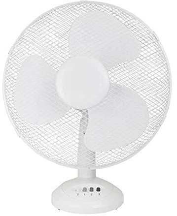 Elito Home & Garden® 12 Inch, Portable Desk Fan, 3 Speeds, Wide-Angled Oscillation, Powerful Airflow, Quiet Operation, Perfect for Bedroom or Office (White)