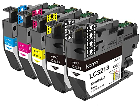 kamo LC-3213 XL Patronen Multipack (5er-Pack) Kompatibel mit Brother LC3213 LC3211 LC-3211 Druckerpatronen, für Brother MFC-J491DW MFC-J497DW MFC-J890DW MFC-J895DW DCP-572DW DCP-772DW DCP-774DW