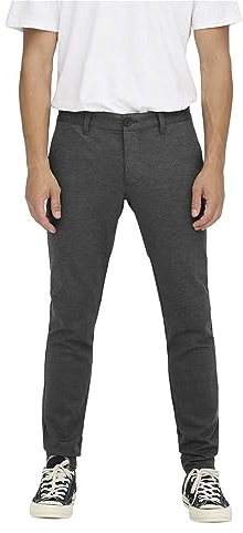 Only & Sons ONSMARK Tap Herringbone 2911 - Pantaloni da Uomo, Colore: Nero, Taglia 34, Nero, 34W x 34L