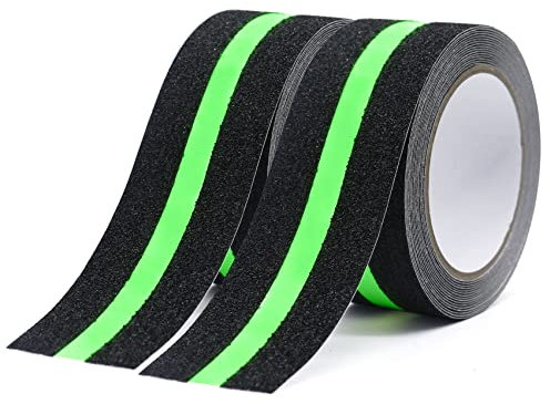 Bomei Glow In The Dark Anti Slip Tape High Traction Fluorescent Safety Stair Treads Self Adhesive, 50mm * 5m Warning Tape for Home, Office, Workshop
