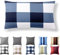 Alreya Renforcé Kissenbezug 40 x 80 cm - 100% Baumwolle mit YKK Reißverschluss, Superweicher Kopfkissenbezug 40x80, Kissenhülle, Blau Kariert, nur Kissenbezug