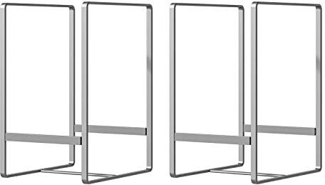 Hikinlichi Lot de 2 supports de plateau muraux surélevés - Plateau en métal - Support pour plateau de travail et planche à découper - Gris