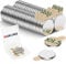 Wukong 50 Pack Self Adhesive Sticky Magnets, 10×1mm Round, Thin for Crafts, DIY, Kitchen and Home (Silver, 10×1mm)
