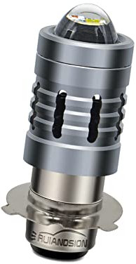 Ruiandsion P15D-25-3 Ampoule LED pour Phare Moto AC 12-36V DC 12-80V Bicolore Blanc/Jaune Super Lumineux avec Lentille Projecteur Ampoule LED Faisceau Haut/Bas pour Phare Moto